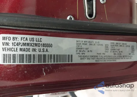 2021 Jeep Cherokee Latitude Lux 4X4 from USA, damaged, VIN 1C4PJMMX2MD185550